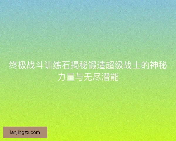 终极战斗训练石揭秘锻造超级战士的神秘力量与无尽潜能