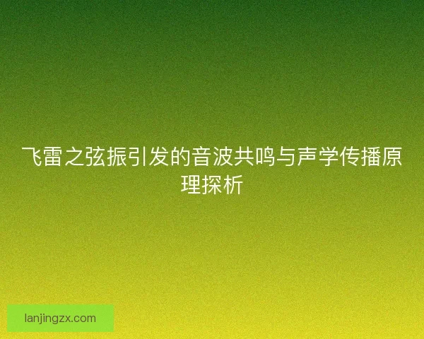 飞雷之弦振引发的音波共鸣与声学传播原理探析