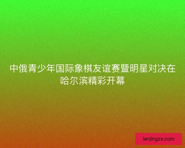 中俄青少年国际象棋友谊赛暨明星对决在哈尔滨精彩开幕